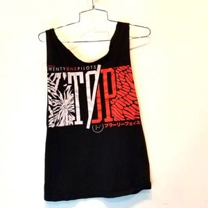 Twenty One Pilots Top Size M Tank Official Band Concert Music Graphic Black Tee‎